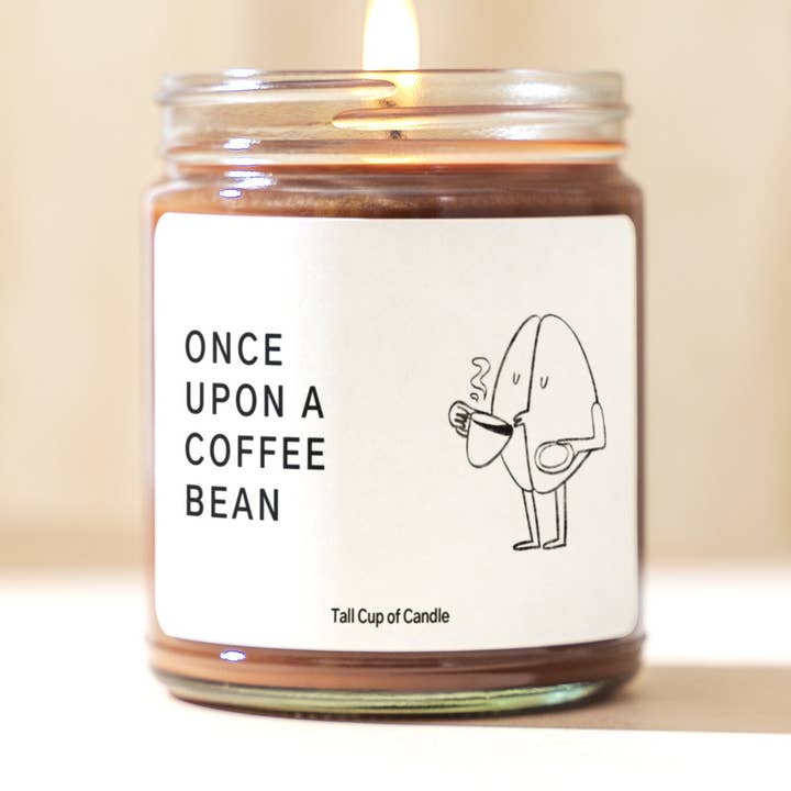 Once Upon A Coffee Bean | Daglig stearinlysgave | Kaffe tema stearinlys | Håndhældt soja stearinlys for engroshandel hos Tall Cup of Candle