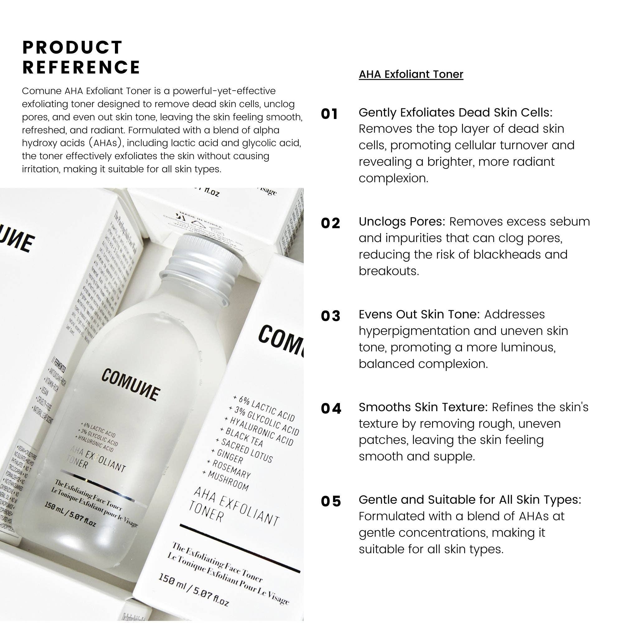 COMUNE - Wholesale Facial Toner - AHA Exfoliant Toner11