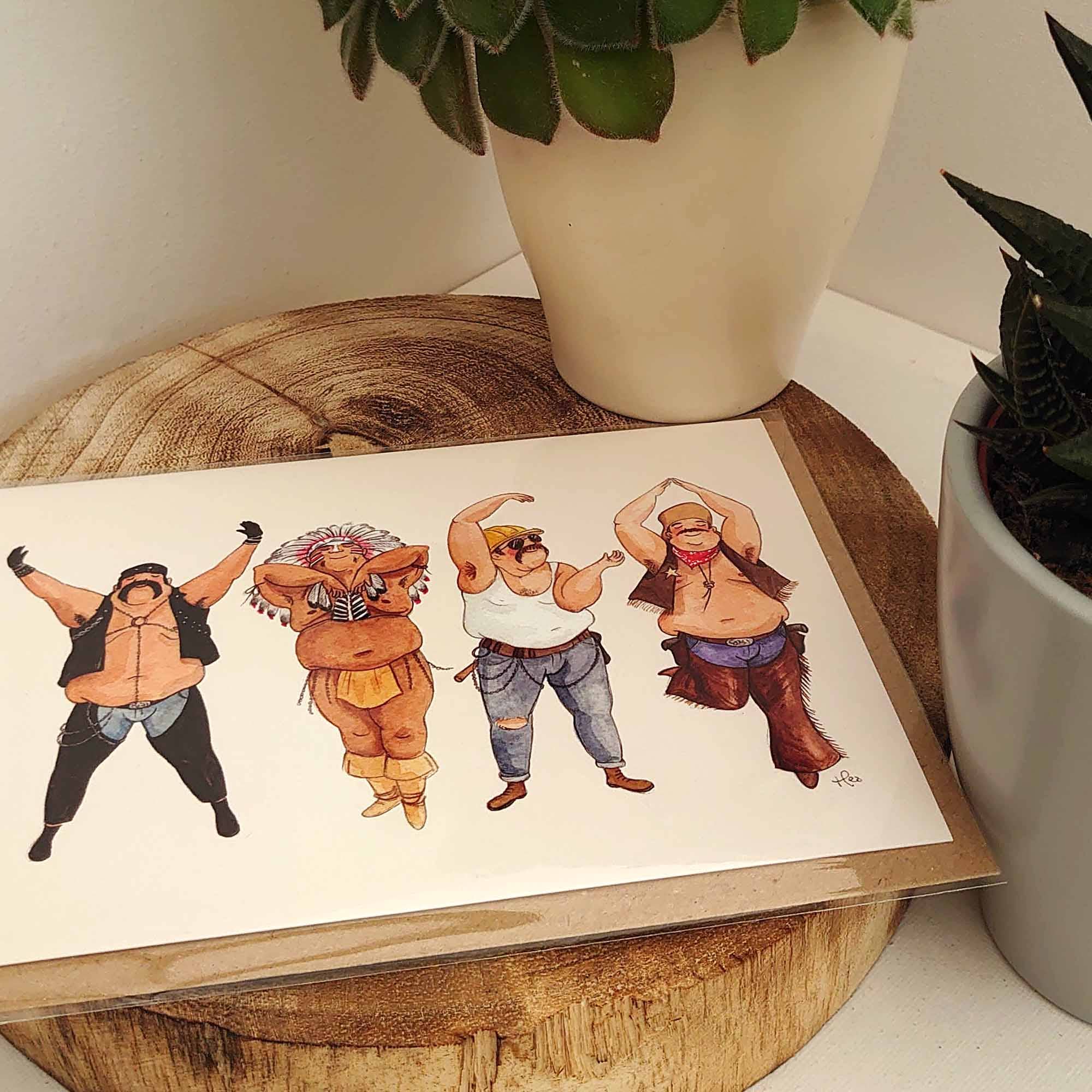 Hes Designs – wholesale Födelsedagskort – Disco dansande män, roligt födelsedagskort, LGBTQ-kort,3