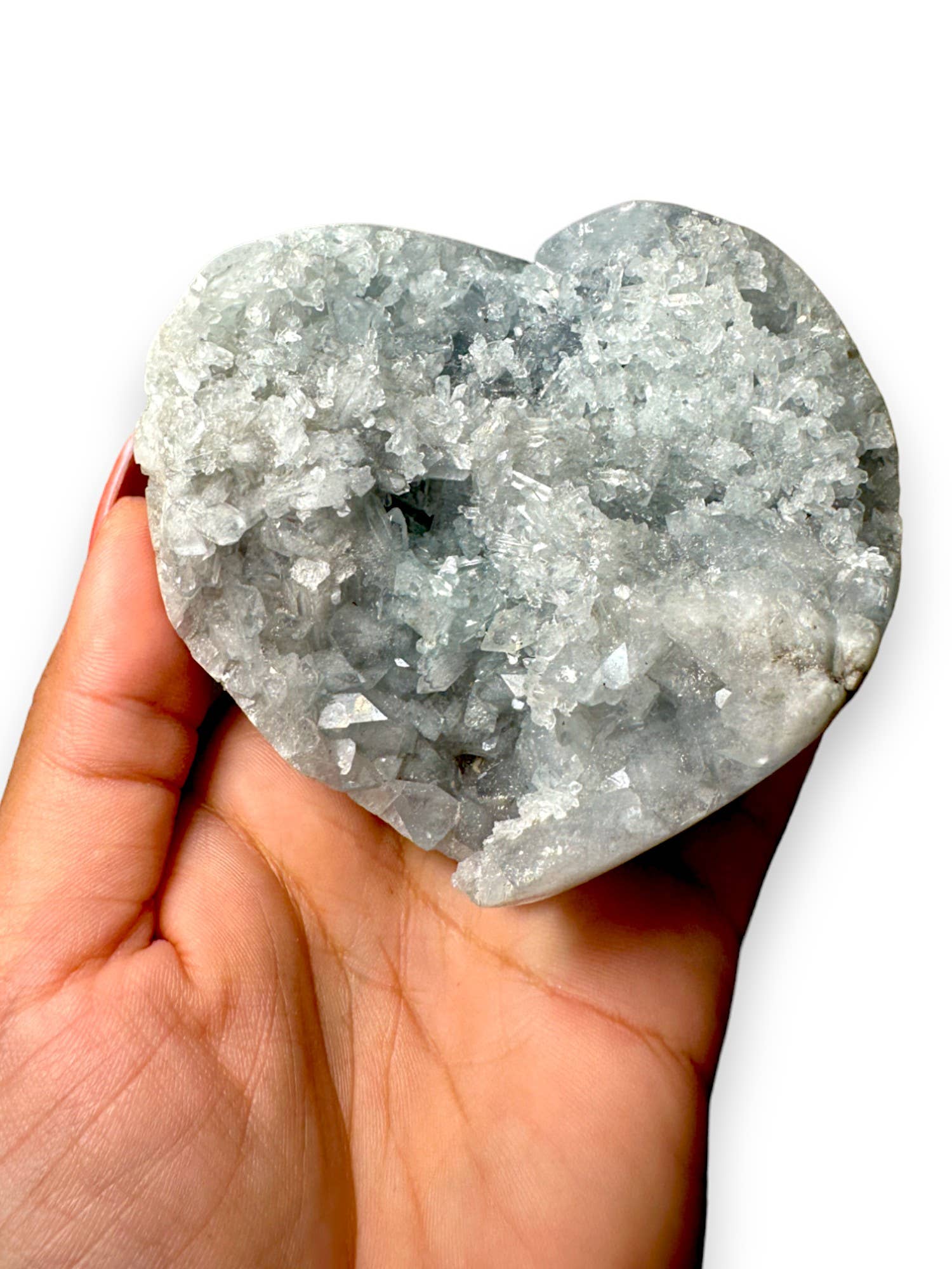 Celestial Avenue – wholesale Spiritual stone/crystal – Celestite Druzy Heart 0