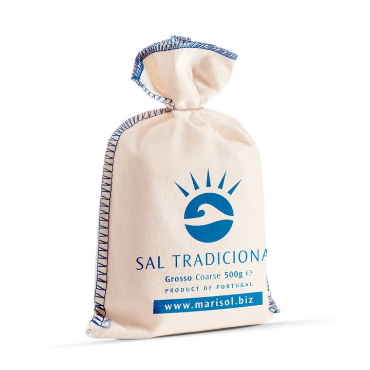 Marisol Traditionnel 500g de Gros Sel Marin Bio en Sac en Tissu pour la vente par Portugalia Imports