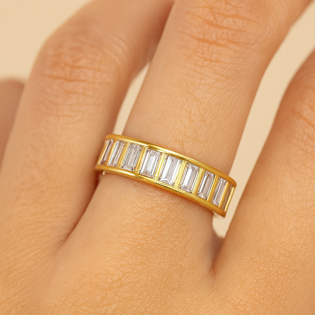 Lolovivi Jewelry - Vendita all'ingrosso Anelli multipietra - Anello Sonia Band - Oro Giallo con Diamante Coltivato in Laboratorio1