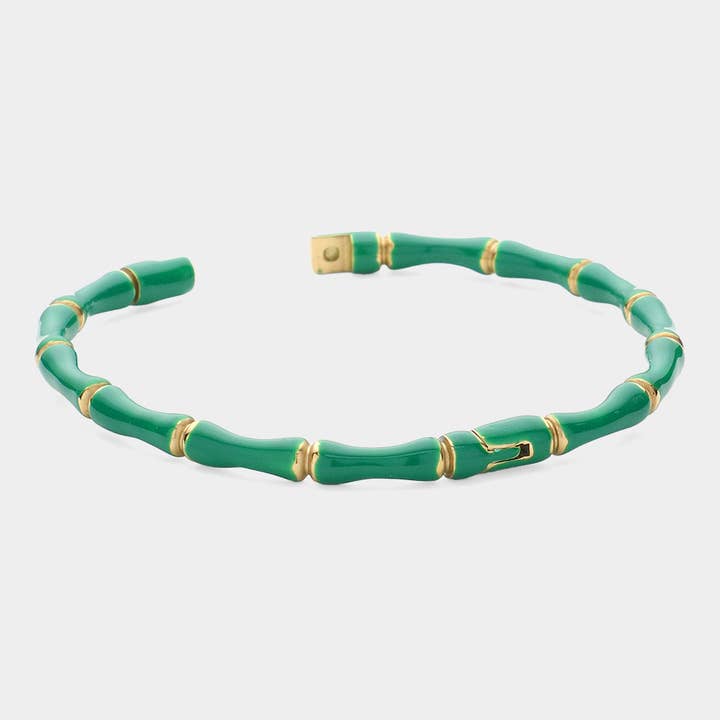 Sensibling Corp. - Wholesale Bangle Bracelet - Enamel Bamboo Hinged Bangle Bracelet11