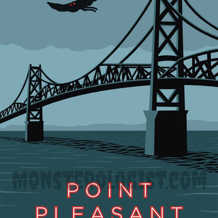 Point Pleasant, West Virginia Mothman Travel, 10 x 15 cm, bedruckt für den Großhandel von Monsterologist
