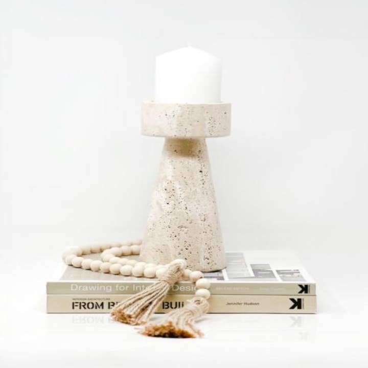 Kiyo Home - Wholesale Candle holder - Travertine Candle Holders7