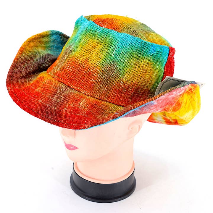 Himalaya Handmade - Wholesale Bucket Hat - Women's - 100% Hemp Handmade Hippie Tie Dye Bohemian Hat10
