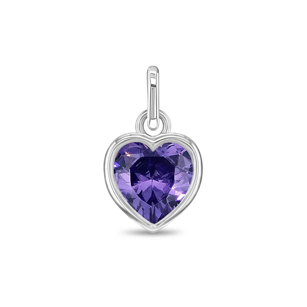 In Season Jewelry – wholesale Individual charm/pendant – Birthstone Heart Charm for Charm Bracelet - Sterling Silver5