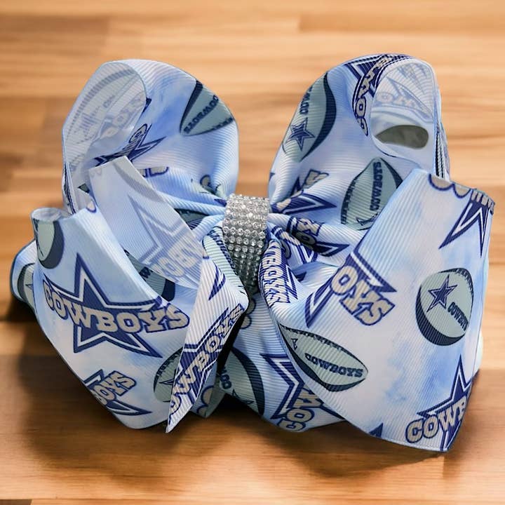 Kids Charm Online - Wholesale Hair Bow - Kids - FOOTBALL PRINTED HAIR BOWS .BW-DSG-930 4PCS/$10