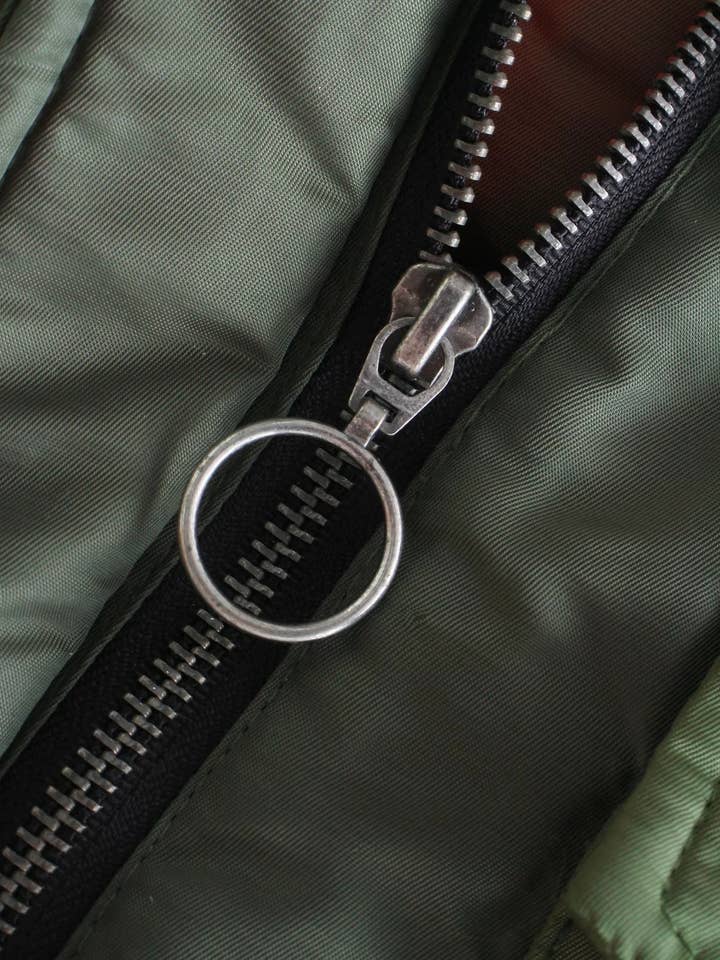 GREEN Flight jacket-style short cotton-padded jacket for wholesale on Faire7