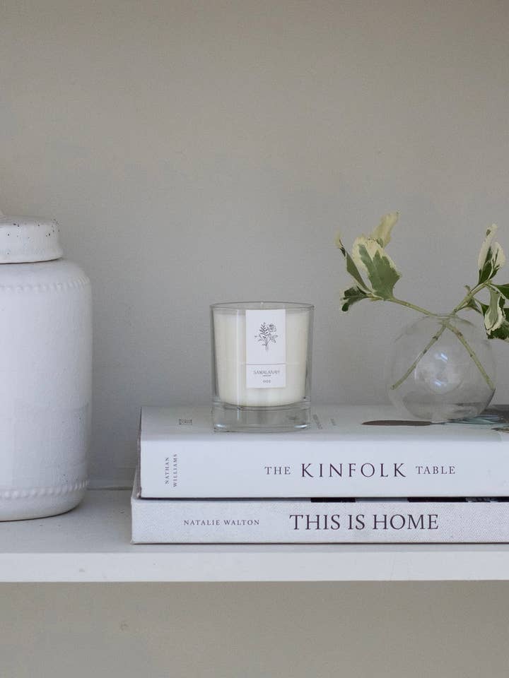 Wild Plum & Rhubarb Signature Candle for wholesale by Samalanah Collection