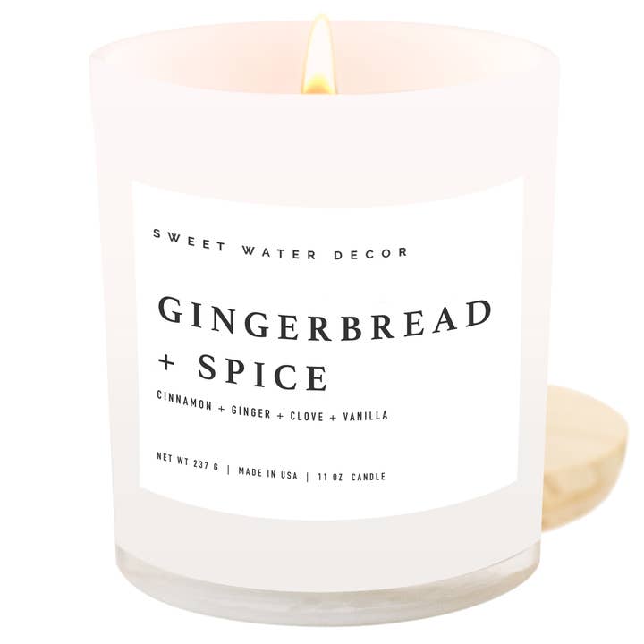 Gingerbread and Spice 11 oz Soy Candle - Christmas Decor for wholesale by Sweet Water Decor