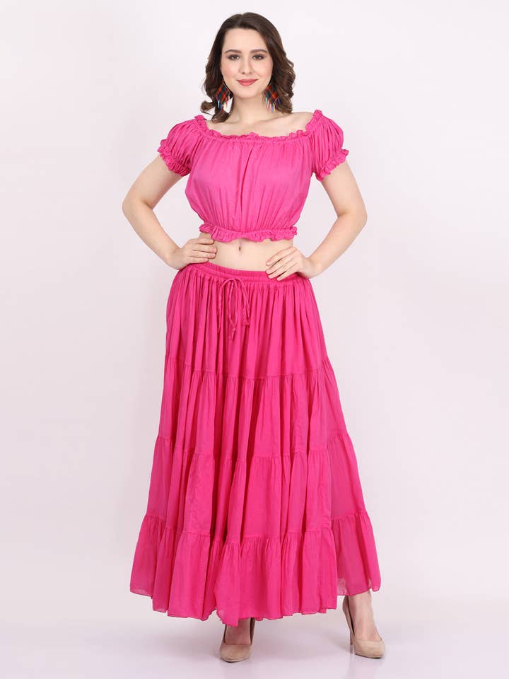 Wevez - Wholesale Skirt - Women's - Women's 8 Yard Solid Belly Cotton Fabric Casual long Skirts5