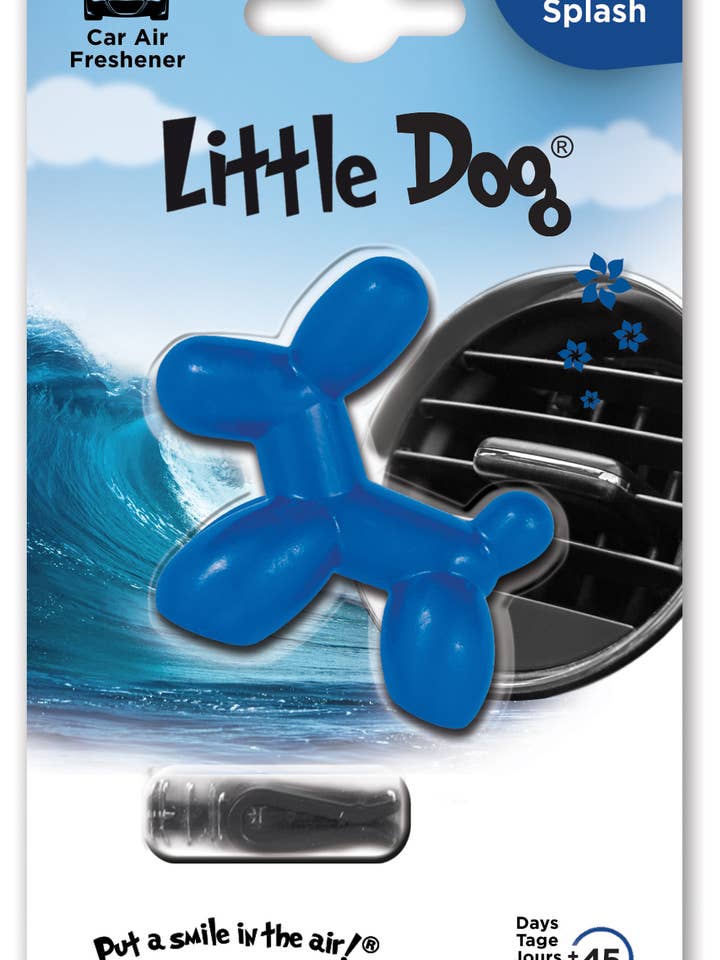 LITTLE DOG OCEAN SPLASH AUTO SMALL SPACE AIR FRESHENER for wholesale by Little Joe USA