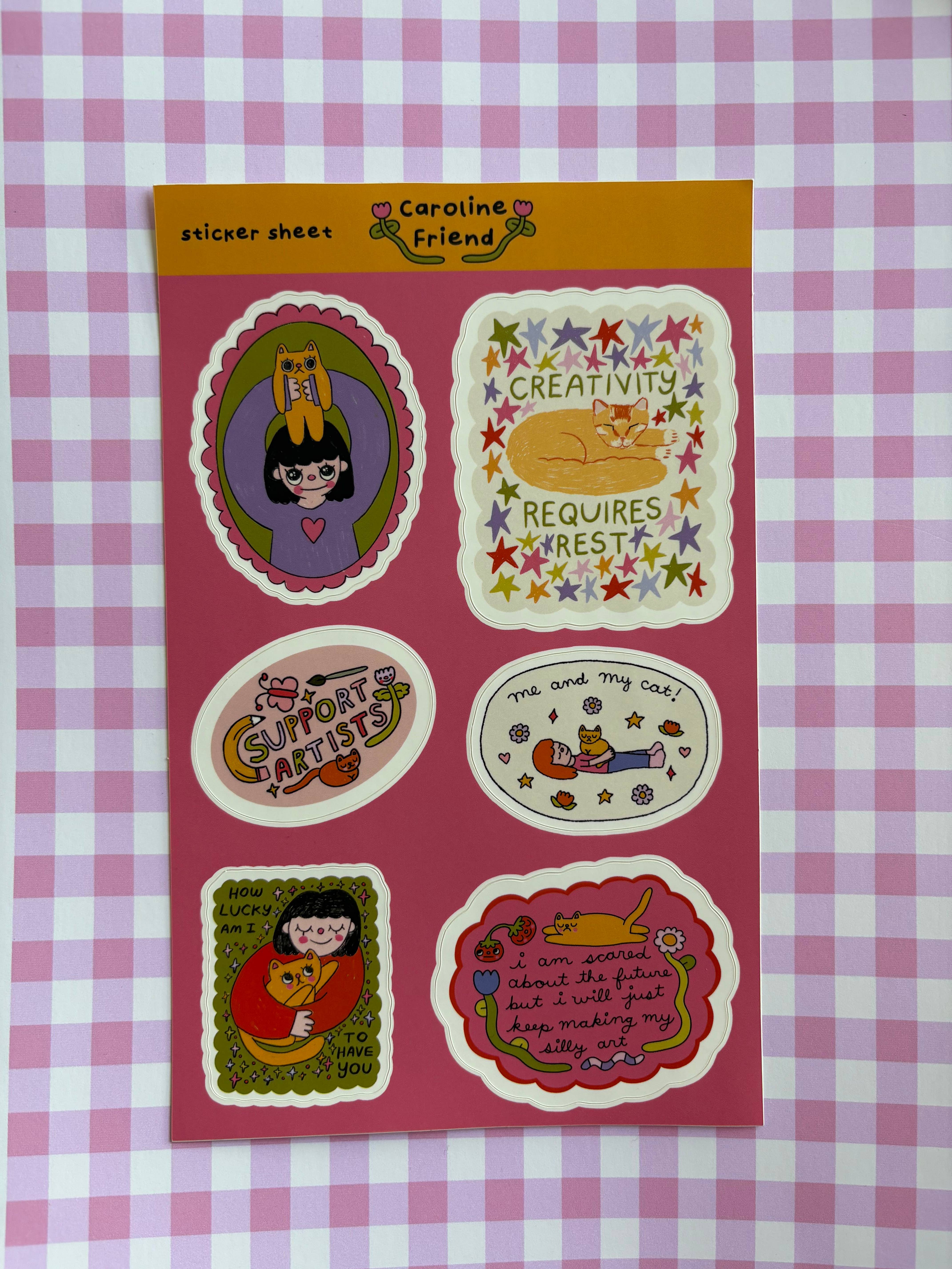 Caroline Friend Art - Wholesale Sticker - Cute Sticker Sheet