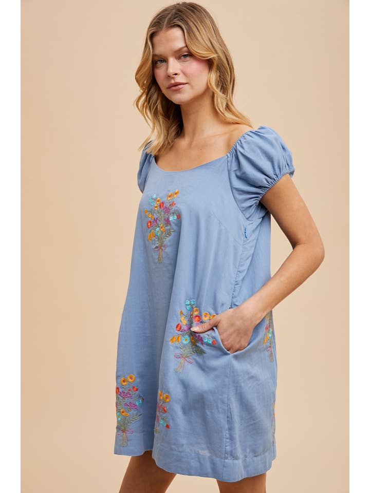 In Loom - Wholesale Dress - Women's - EMBROIDERED COTTON MINI DRESS