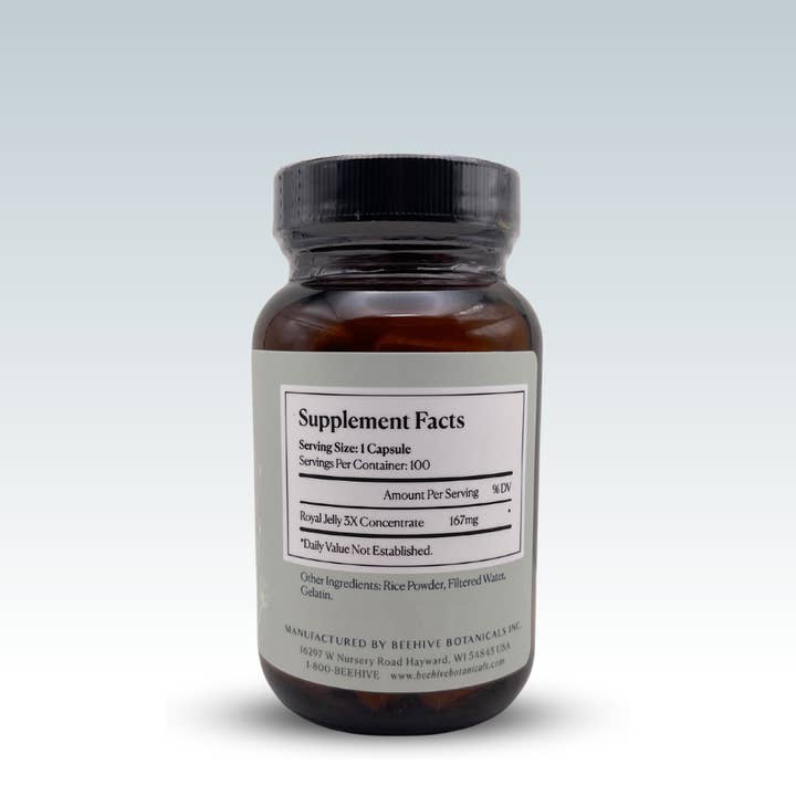 Beehive Botanicals - Wholesale Oral Supplement/Vitamin - Royal Jelly Capsules, 500mg1
