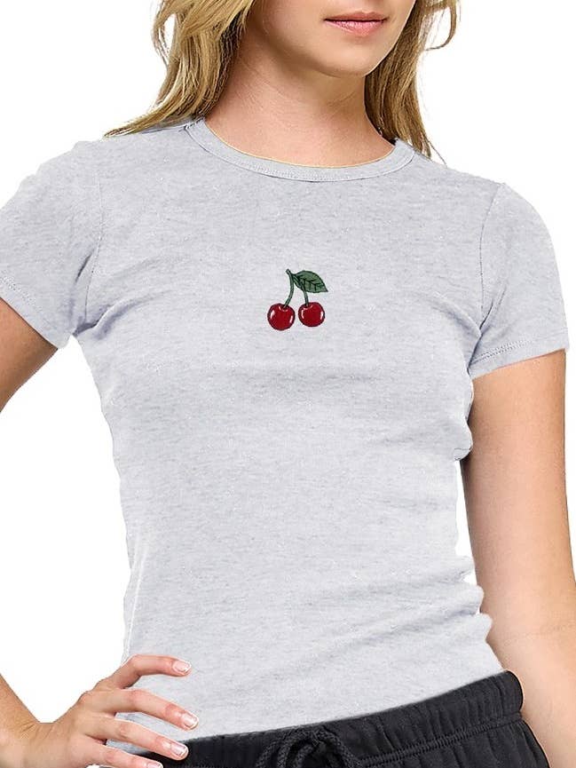 Camisola Básica de Algodão para Bebé com Bordado de Cereja por atacado de Vanilla Monkey