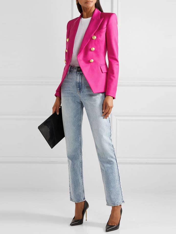 Wholesalesir - Wholesale Suit Jacket - Women's - Fashionable Short Double Breasted Suit Jacket