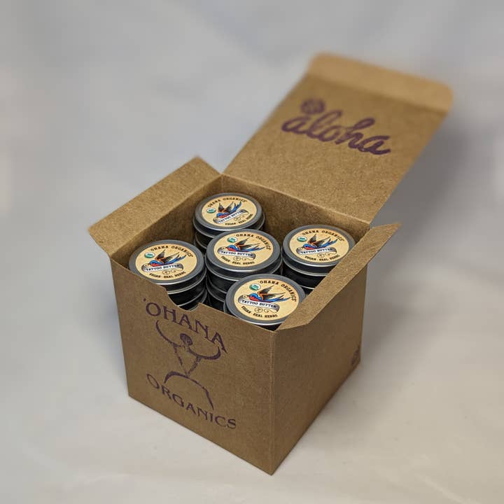 'Ohana Organics - Wholesale Tattoo Ointment/Care - 1/2 oz Tattoo Butter Box (30 Tins) (Untabbed)