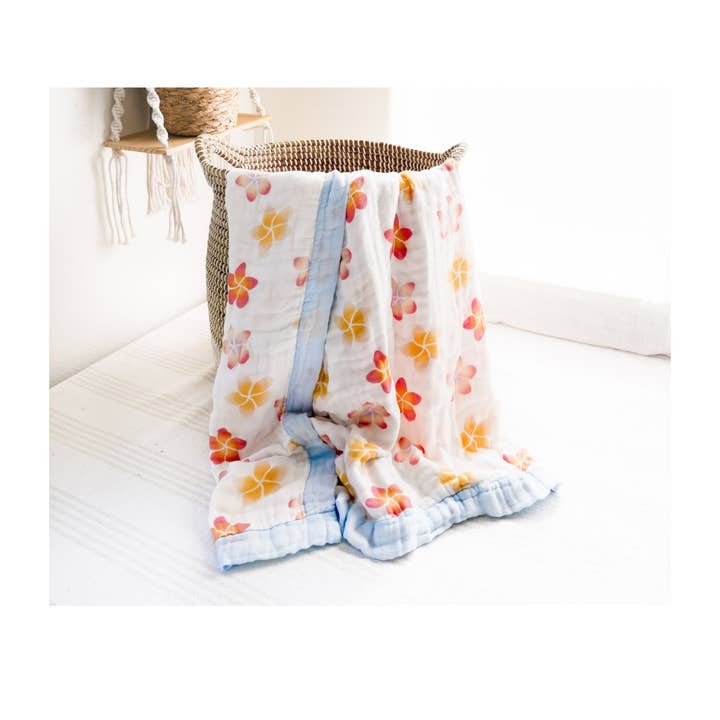 Coca + B.™ - Wholesale Milestone Blanket - Kids & Baby - Organic Plumeria Baby Blanket | Tropical Nursery Decor8