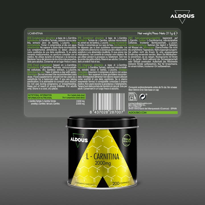 Aldous Bio - Vendita all'ingrosso Vitamine/integratori orali - L Carnitina 2000mg - 200 Compresse - Aldous5