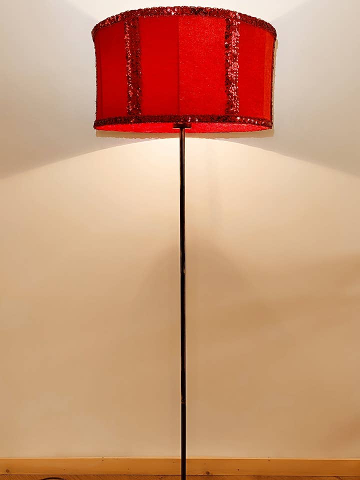 Wholesale floor lamp Rio 02 – Stylish Floor Lamp with Bright Red Velvet Shade for wholesale by DelightLamps