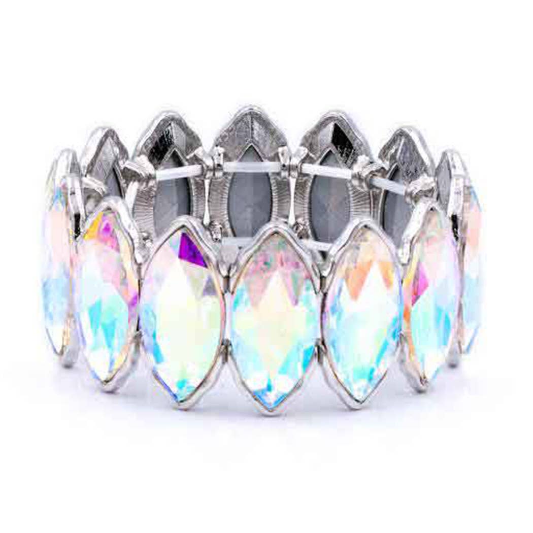 Fashion City - Vente Bracelet de perles - Bracelet élastique en forme de pierre de verre à maillons10