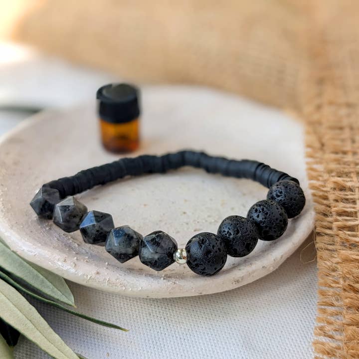 Armband met diffuser voor etherische oliën voor aromatherapie - Labradoriet voor wholesale door Kodes