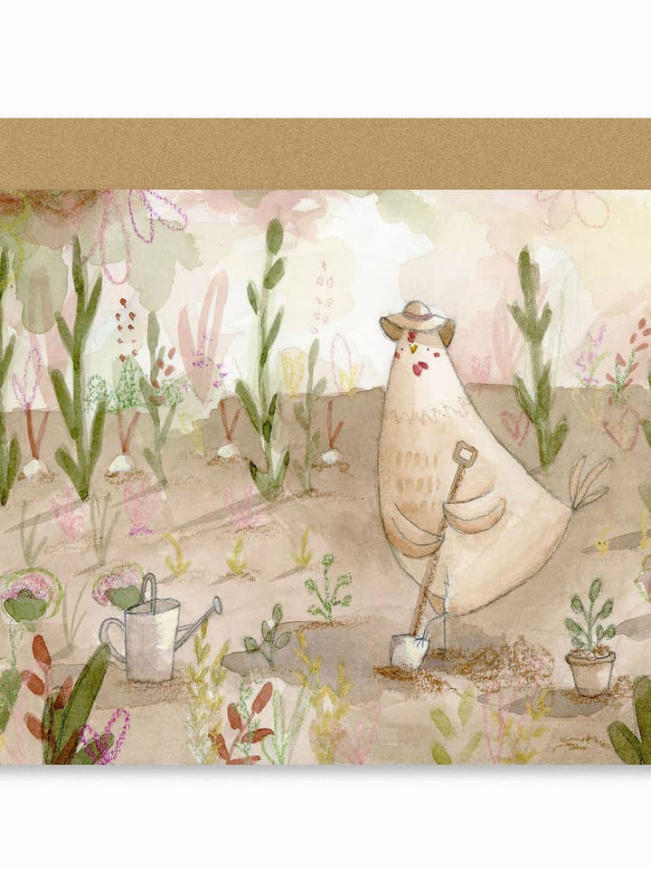 Hen's Garden Card for wholesale by Lindsay Blevins Illustration