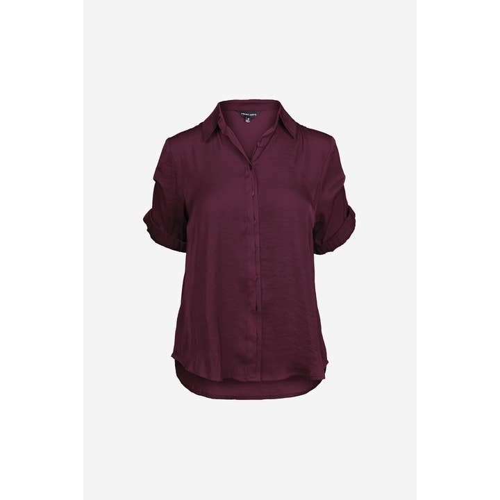 Naked Zebra - Wholesale Blouse - Women's - Pinned Short Sleeve Relaxed Blouse1