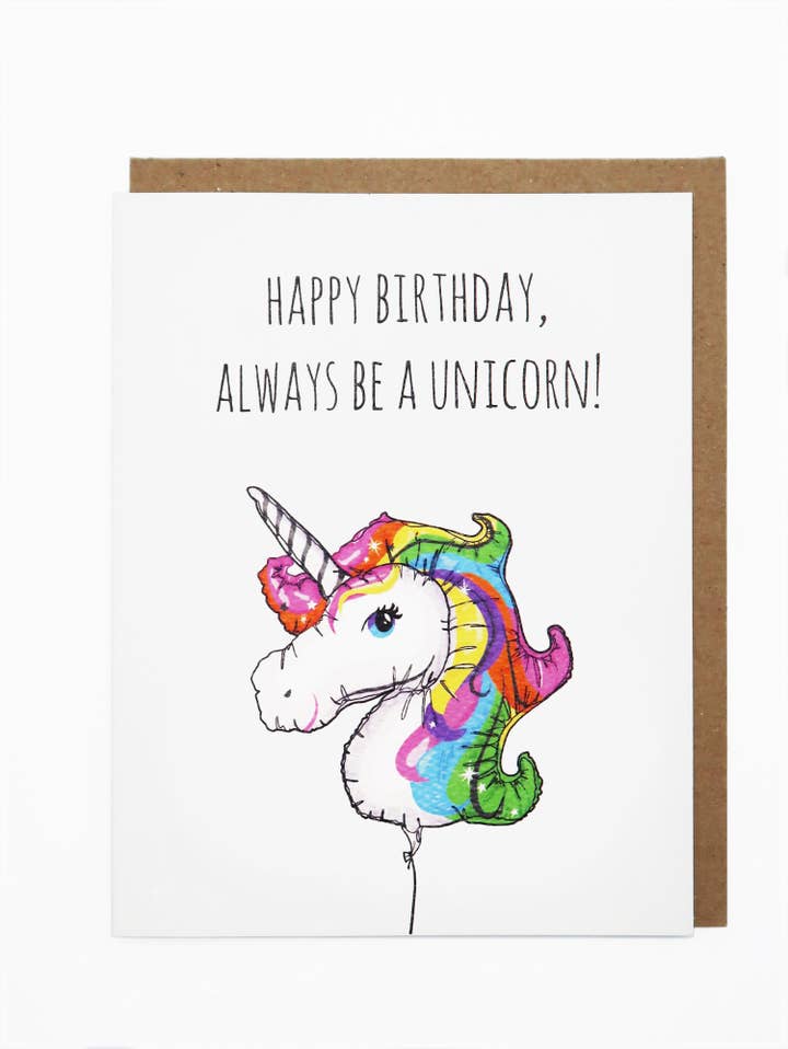 Noted By Copine - Wholesale Birthday Card - Unicorn Happy Birthday Card0
