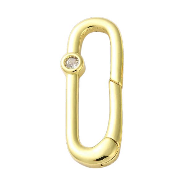 Gold Grace Oval Carabiner for wholesale by The Charm Bar Company