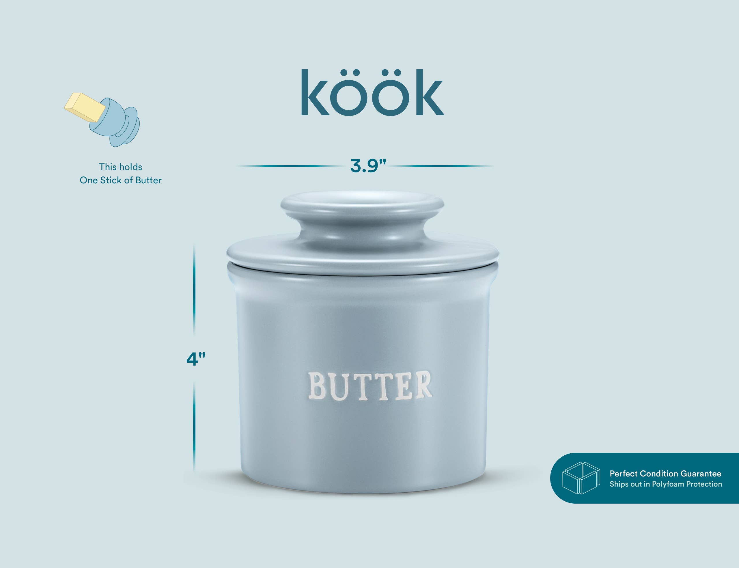 Kook - Wholesale Butter Dish - Kook French Butter Keeper Dish, Ceramic21