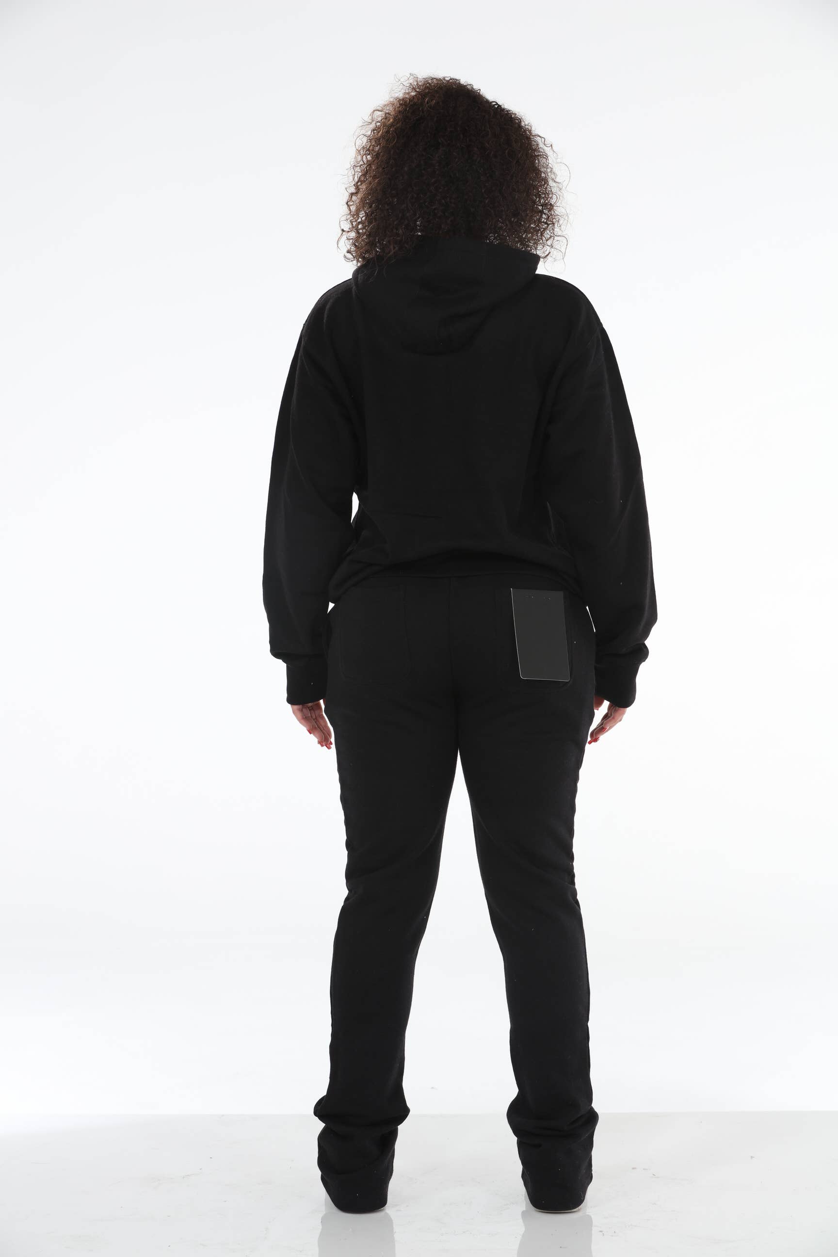 Stylo – Sweatshirt - Mulher por atacado – Moletom preto empilhado Flare2