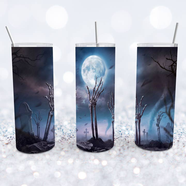 Creepy Graveyard Zombie Tumbler for wholesale by Beyond Bayside