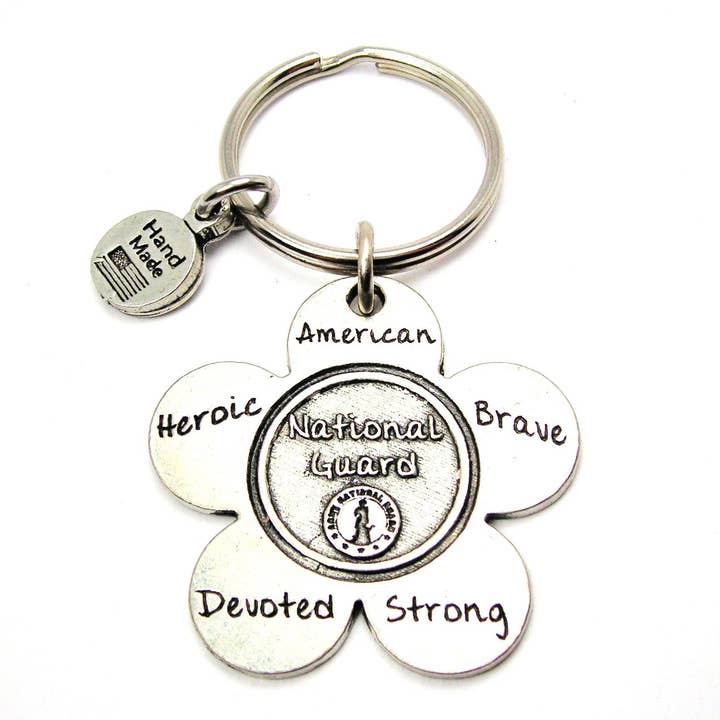 The National Guard Flower Key Chain for wholesale by Chubby Chico Charms