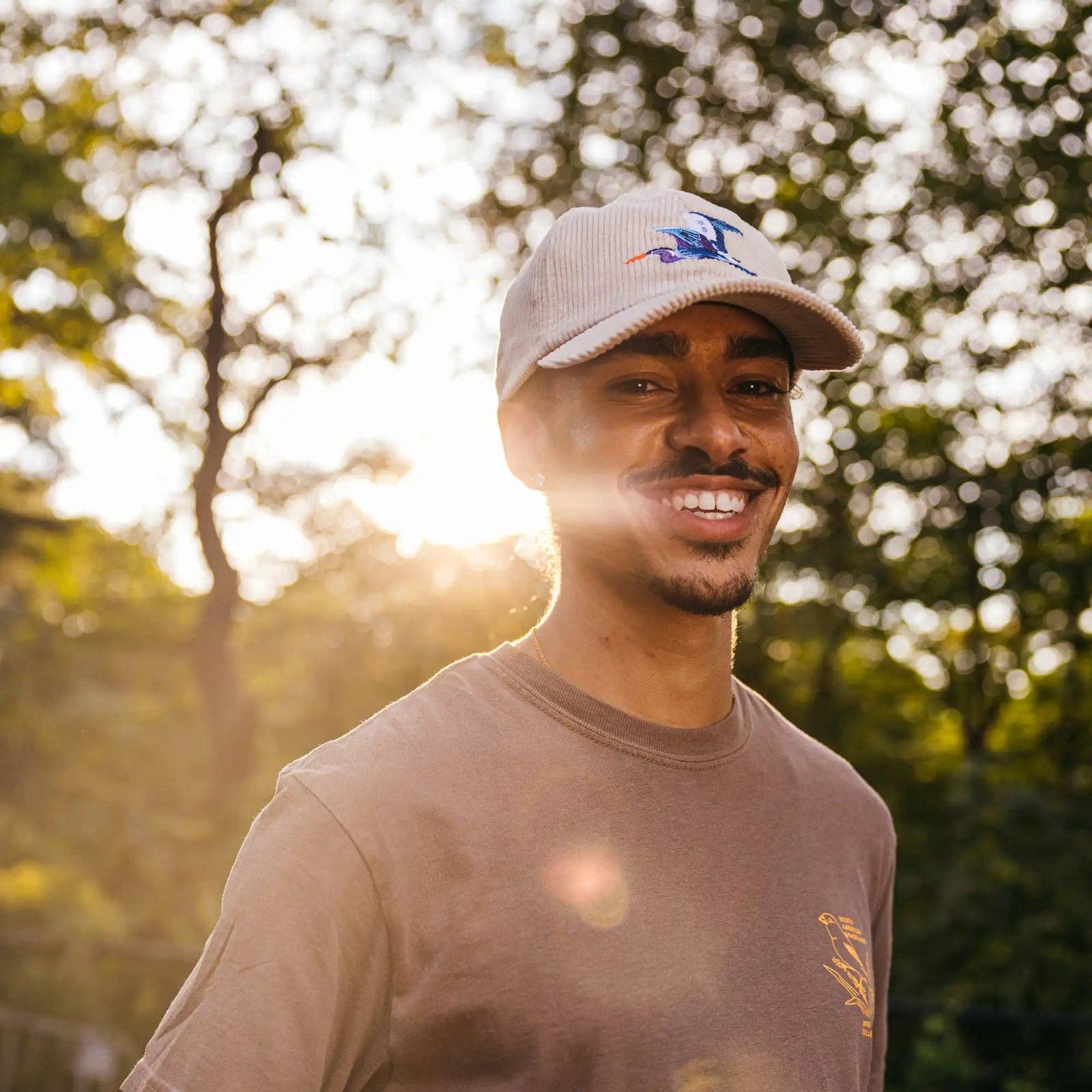 Ivory Great Blue Heron Corduroy Hat for wholesale on Faire2