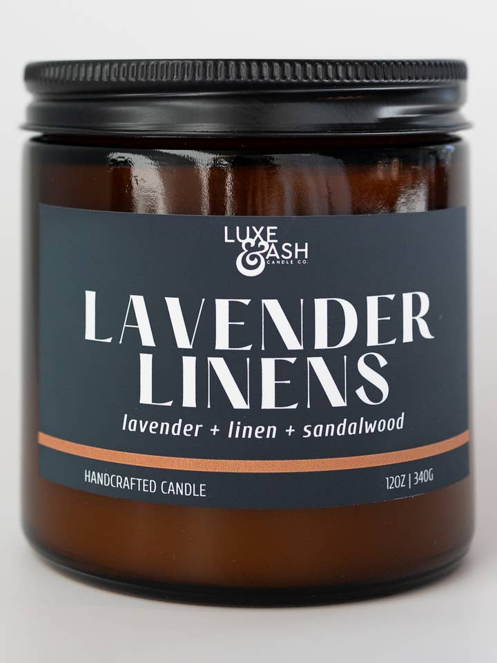 LAVENDER LINENS - 12oz Candle for wholesale by Luxe & Ash Candle Co.