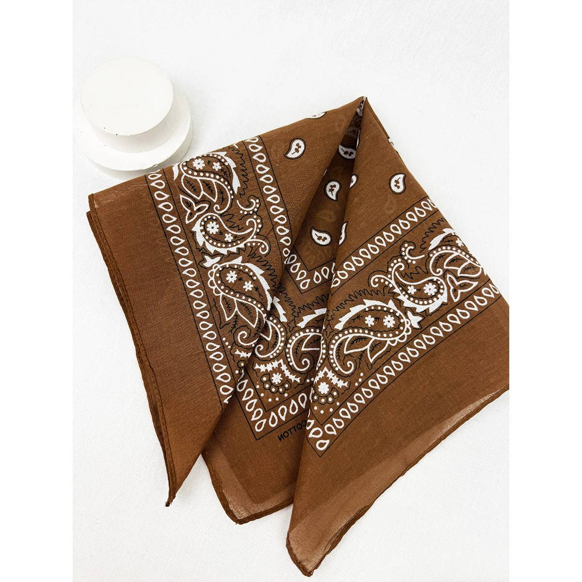 Brown Pasley Pattern Bandanas for wholesale on Faire2