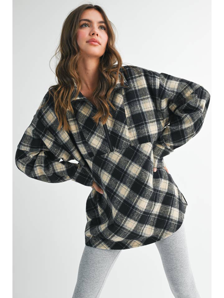 AEMI + CO - Wholesale Sweatshirt - Women's - 8421EK Mya Plaid Pullover 14