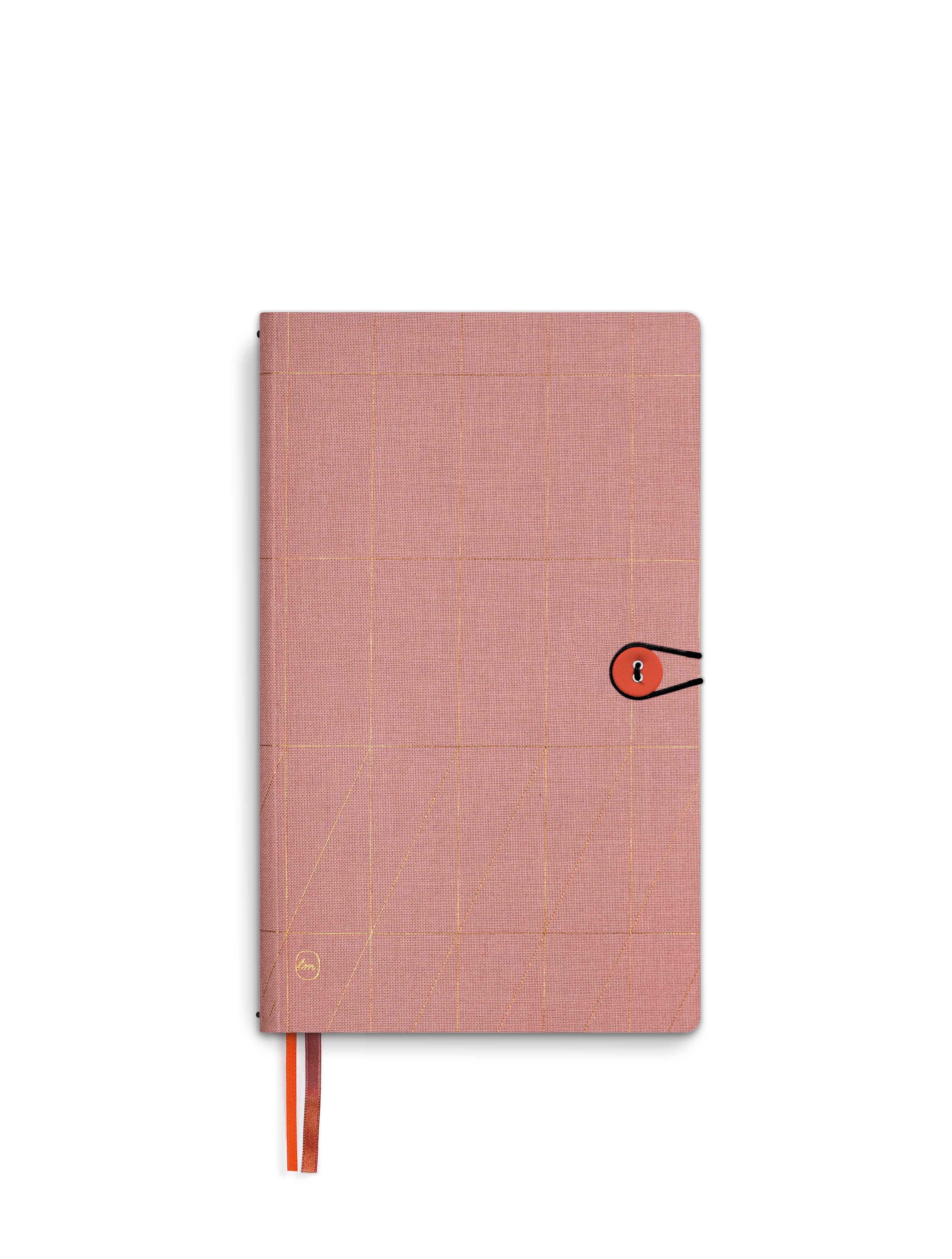 Tinne Mia - Wholesale Notebook - Notebook with button - linen - ginger - FSC Mix 0