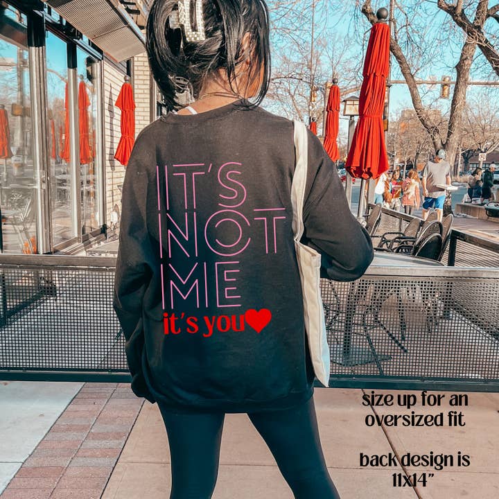 Valentines rétro « It's Not You It's Me » recto et verso pour la vente par XO, Hannah