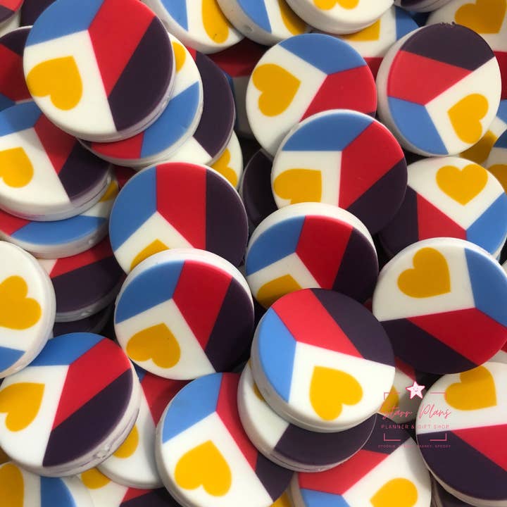 Starr Plans - Wholesale Beads - Polyamory Pride Flag || Silicone Focal Bead