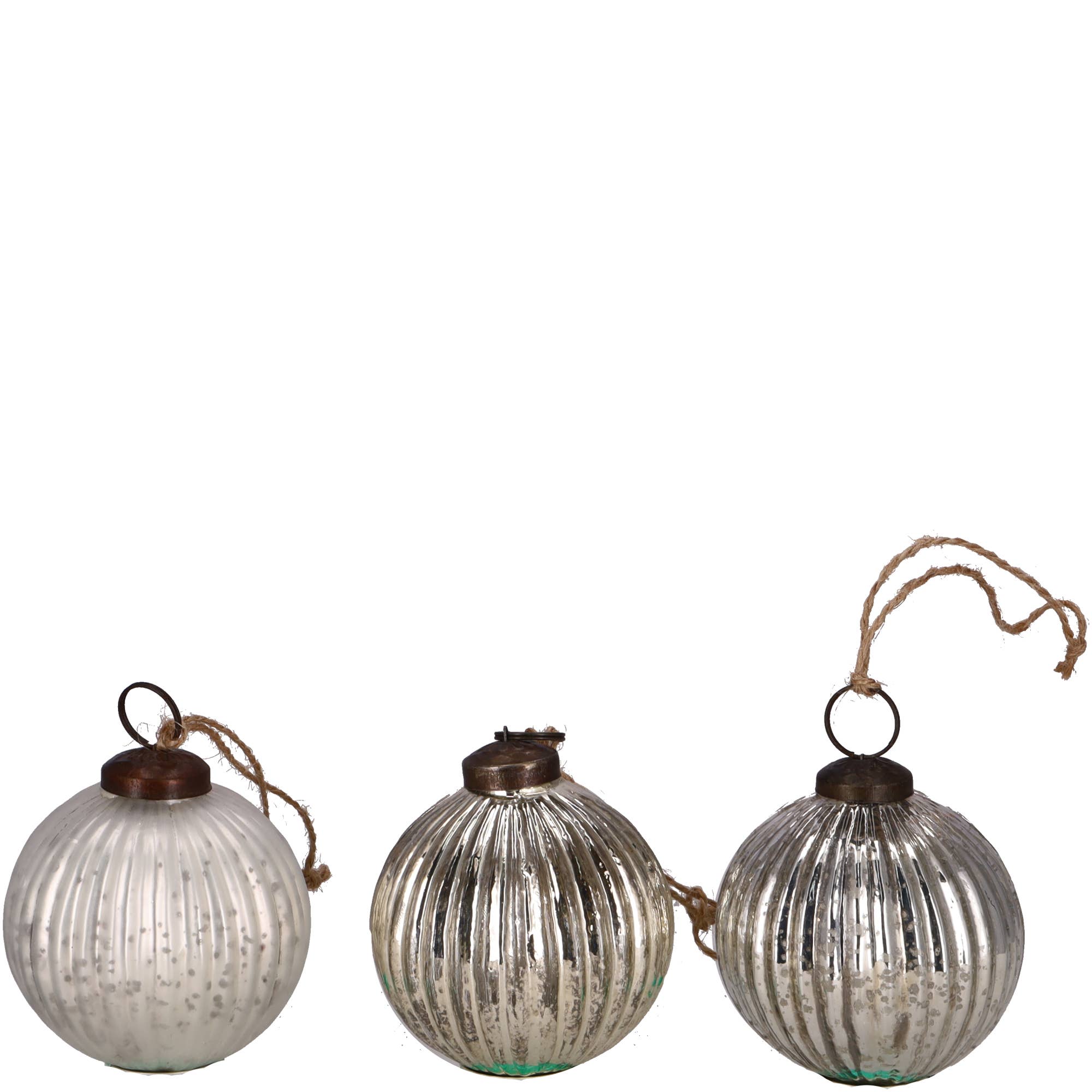 Vosteen - Wholesale Ornament - Sitia glass ball for hanging in silver variations D8cm0