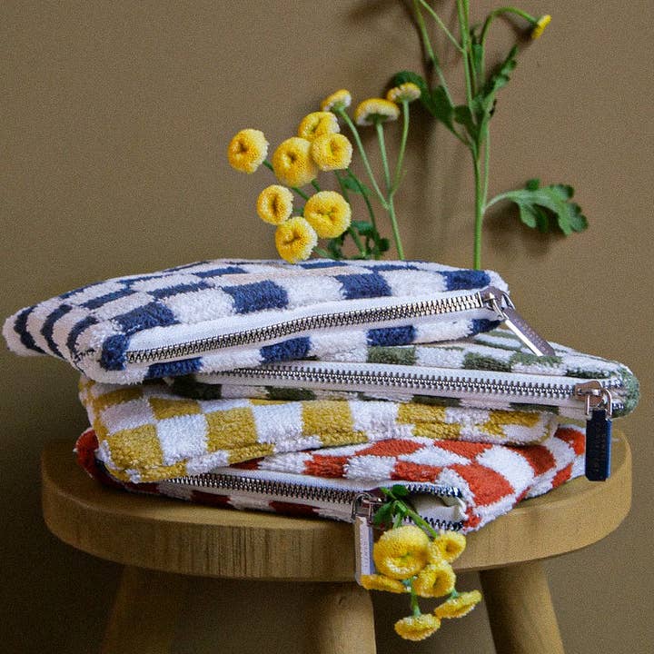 Pung i frotté med ternet mønster (5 farver) for engroshandel hos Gentil Coquelicot Paris