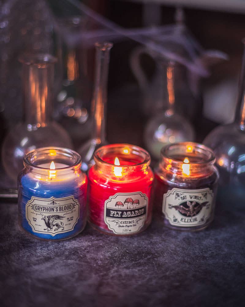 Costurero Real - Wholesale Jar/Filled Candle - Halloween Decor Potion Candle Apothecary Witch Mushrooms1