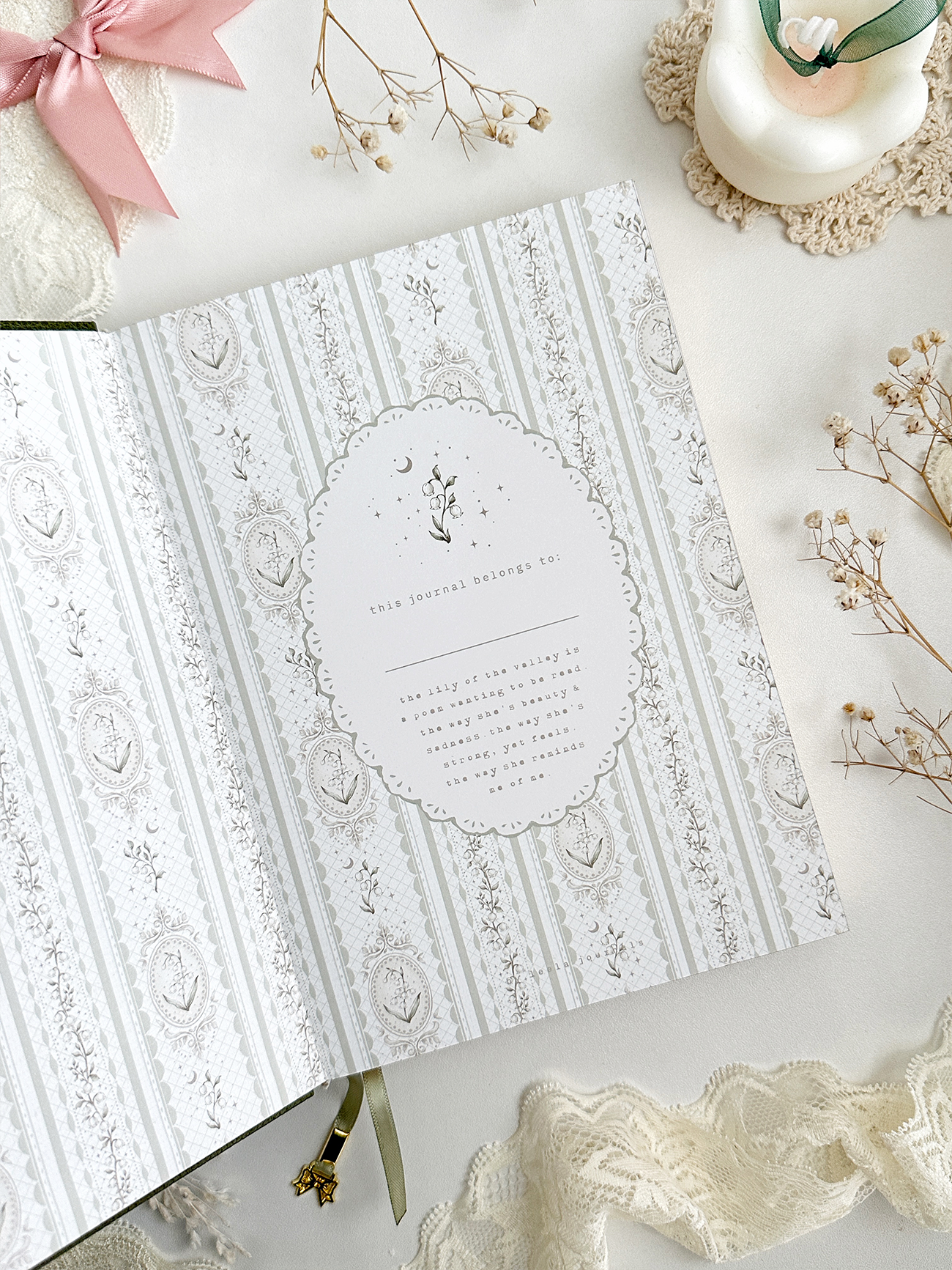 leelajournals – wholesale Notebook – 160 gsm | B5 | lily of the valley spell book (dotted)1