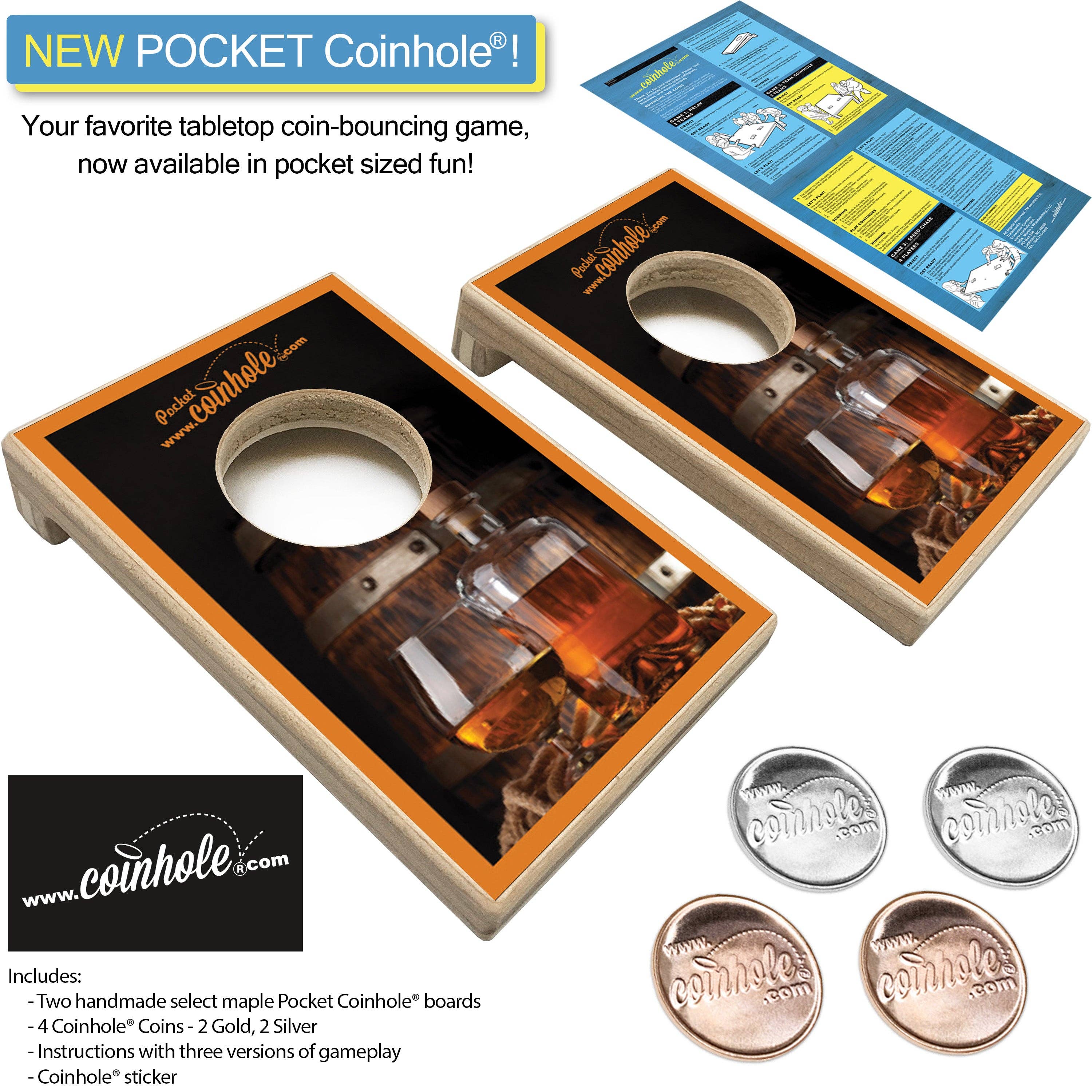 Coinhole - Wholesale Board Game - Bourbon/Whiskey Drinker POCKET Coinhole®3