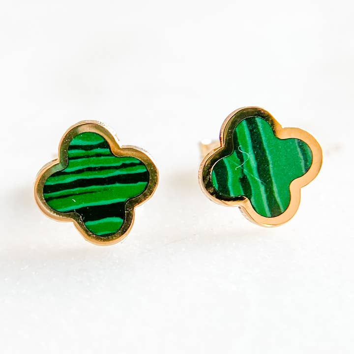 DMK Jewelry - Wholesale Stud/Post Earrings - 14K Gold Clover Earrings0