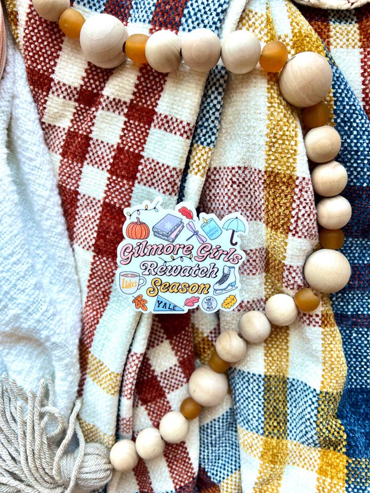Gilmore Girls Rewatch Season Sticker for wholesale by The Cozy Peach Co